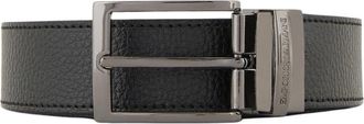 Emporio Armani Leren Herenriem - Heren - Riemen - Zwart - ONE Size - Leer - Accessoires