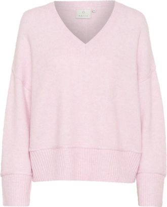 Kaffe V-hals Truien - Dames - V-hals truien - Paars - M - Truien & Vesten