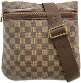 Louis Vuitton Brown Coated Canvas Leather Shoulder Bag (Pre-Owned)