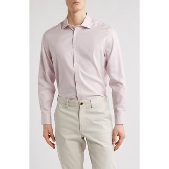 Bugatchi Axel Shaped Fit Jacquard Button-Up Shirt in Dusty Pink at Nordstrom Rack, Size Medium