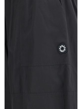 Kenzo Womens Drawstring Cargo Pants Black Polyester Trousers