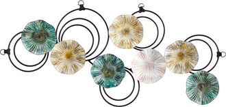 Nearly Natural 2.5-ft x 1.5-ft Scallop Design Metal Wall Art Decor in Cream/green at Nordstrom