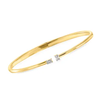 Ross-Simons Lab-Grown Diamond Cuff Bracelet in 18kt Gold Over Sterling