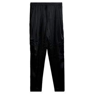 Philosophy di Lorenzo Serafini Pleated Draped Trousers in Black Acetate