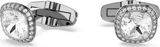 Swarovski Una Angelic Cufflinks, Cushion Cut, White, Ruthenium Plated