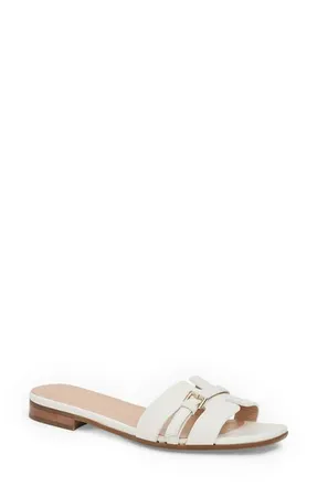 Bruno Magli Farra Slide Sandal in Bone Leather at Nordstrom, Size 10.5