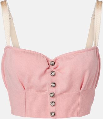 Dolce & Gabbana Crop top en mezcla de seda adornado