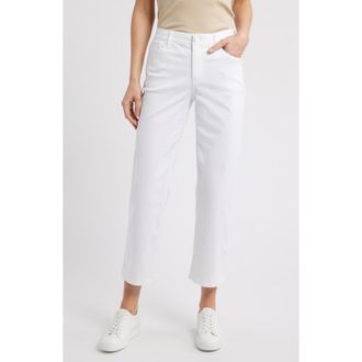 Wit & Wisdom High Waist Straight Leg Stretch Twill Pants in Optic White at Nordstrom Rack, Size 6