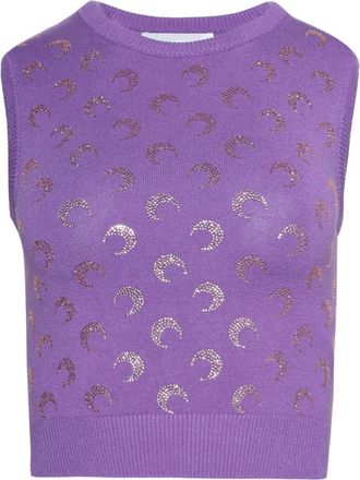 Marine Serre rhinestone-embellished tank top - Purple