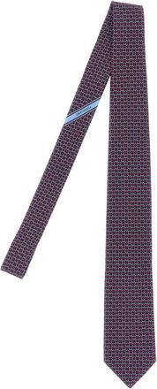 Ferragamo Corbata de Seda con Estampado Gancini - Accessories - Hombre - Multicolor - ONE SIZE