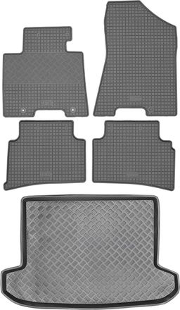 OEM Hyundai Tucson Iii Suv De 2015 (juego) - Alfombrillas De Goma Para Coche + Alfombrilla Para Maletero
