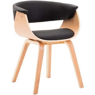 vidaXL vidaXL Sedia da Pranzo Nera in Legno Piegato e Similpelle
