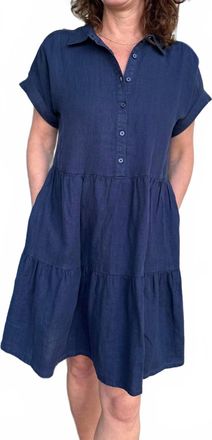 Michael Stars Greta Short Sleeve Tiered Dress In Nocturnal