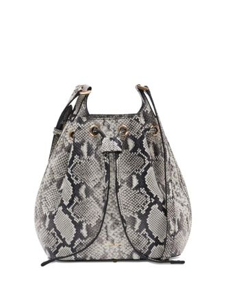 Anine Bing mini Alana snakeskin-print bucket bag - Grey