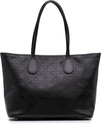 Dior Pre-owned Womens Book Tote Quilted Bag - Black Textile - One Size