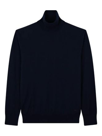 Paul & Shark stretch turtleneck shark embroidery sweater - Blue