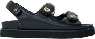 Maje Flat leather sandals in Black at Nordstrom, Size 41