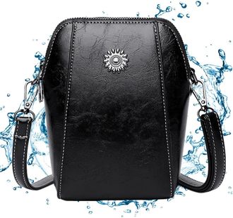 Generic Vertical Bag - Leather Cell Phone Bag for Women, Match Phone Bag | Wallet for Cash, Keys, Passport, Glasses, Multi Functional Travel Bag, ele, Black, 