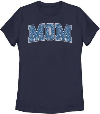 Minnie Mouse Womens Minnie Mouse Mom Collegiate Flower Pattern Graphic T-Shirt in Navy Blue at Nordstrom, Size Xx-Large