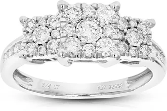 Vir Jewels 3/4 cttw Lab Grown Diamond Engagement Ring in Sterling Silver For Women