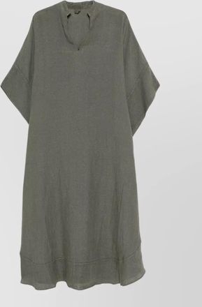 120% Lino linen v-neck kaftan dress