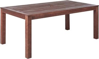 Beliani Beliani - Mesa De Jard&iacute;n Madera De Eucalipto Oscuro 180 X 100 Cm 6 Plazas Exterior E Interior Dise&ntilde;o Moderno Tuscania