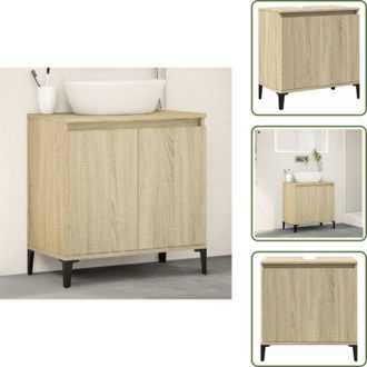 vidaXL The Living Store Mobile Lavabo Rovere Sonoma 58x33x60 cm in Legno Multistrato - Mobile da bagno