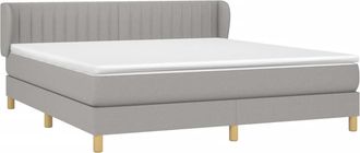 vidaXL Cama Box Spring Con Colch&oacute;n Tela Gris Claro 160x200 Cm Vidaxl