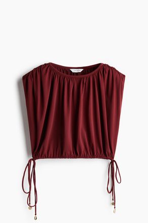 H&M Plissiertes Top - Weinrot