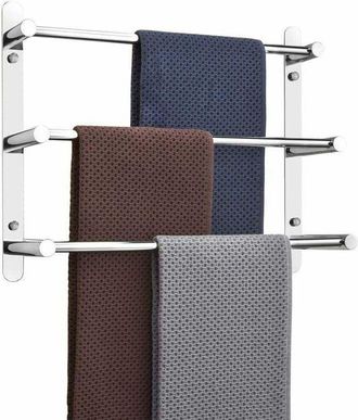 OEM Toallero Mural - Multicapa 304 - Acero Inoxidable - 60 Cm - Montaje En Pared - 3 Barras - Para Ba&ntilde;o Y Cocina