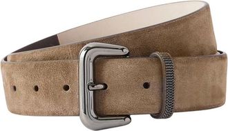 Brunello Cucinelli Beige Logo Buckle Belt