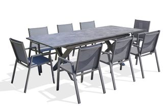 DCB Garden Juego de comedor de jard&iacute;n de 8 plazas