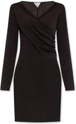Bottega Veneta Womens Brown Viscose Dress - Black - Size Small