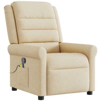 vidaXL Sill&oacute;n De Masaje Reclinable De Tela Crema Vidaxl
