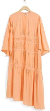 & Other Stories Alma Smocked Asymmetrical Hem Dress in Orange at Nordstrom Rack, Size Medium