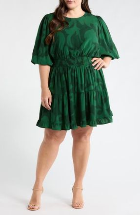 Sugarlips Benti Printed Dress in Emerald at Nordstrom, Size 3 X