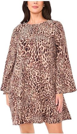 Vince Camuto Bell Sleeve Mini A-Line Dress Womens Dress Rich Taupe : MD, Polyester