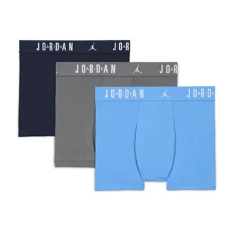 Nike Jordan Big Kids Cotton Core Boxer Briefs (3-Pack) in Blue | 9J0633-B9F