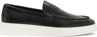 Kazar Schoenen, Heren, Zwart, 40 EU, Leer, Zwarte instap sneakers met witte zool