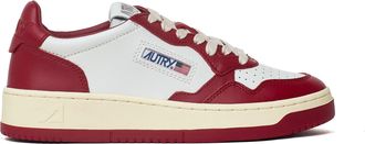 Autry White/Deep Claret Medalist Low Leather Sneakers