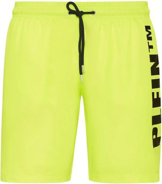Philipp Plein Badmode, Heren, Geel, 3Xl, Polyester, Skull & Bones Zwemshorts