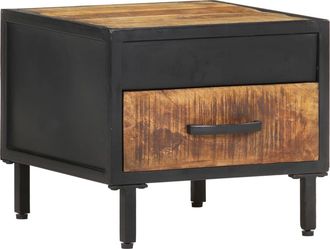 vidaXL Mesita De Noche De Madera De Mango Rugosa 40x40x35 Cm Vidaxl