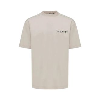 Genti T-shirt con logo ricamato - - Tops - Uomo - Beige - M