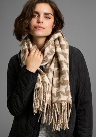 Laura Scott Modeschal LAURA SCOTT, Damen, creme, hellbraun, Web, Obermaterial: 100% Polyester, gemustert, Modet&uuml;cher Modeschal, im tollen Stern-Design in verschie