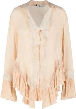Blumarine Georgette Top With Lace