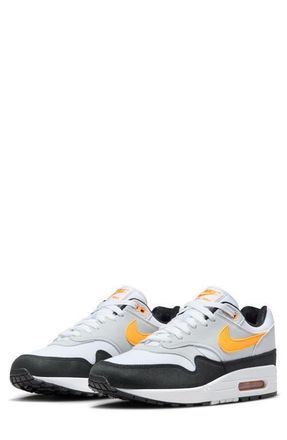 Nike Air Max 1 Sneaker in White/University Gold/Black at Nordstrom, Size 11.5