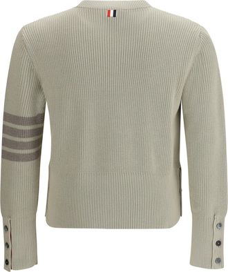 Thom Browne Mens 4-Bar Sweater Beige Cotton