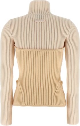 Jean Paul Gaultier Womens Beige Merino Wool Cardigan Clothing