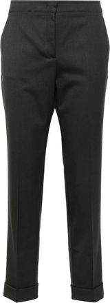 Etro Stretch Wool Cropped Broeken - Dames - Straight fit broeken - Zwart - M - Wol - Broeken