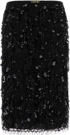Gucci Black Sequin Embroidered Midi Skirt